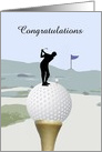 Congratulations on Making a Hole in One, For Him, Golf, Custom Text card