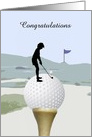 Congratulations on Making a Hole in One, For Her, Golf, Custom Text card