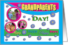 Grandparents Day Photo Card, Happy Happy Blue Flowers card