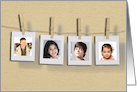 Photos on a Clothesline Photo Card