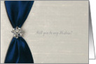 Hostess Request, Navy Satin Ribbon with Jewel card