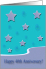 40th Happy Anniversary!, Purple Stars on Green, Employee Anniversary card