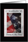 Basic Training Congratulations, Proud Eagle and American Flag card