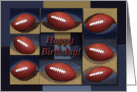 Birthday, Football Blue and Tan Design card