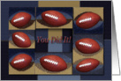 You Did It!, Touchdown, Football Blue and Tan Design card