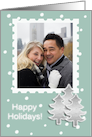 Happy Holidays Photo Card, Silver Trees card