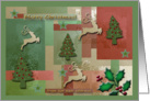 Merry Christmas from our new address, Reindeer and Trees card