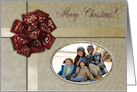 Merry Christmas Photo Card, Red Christmas Bow card