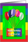 Happy Birthday, From all of us, Balloons card