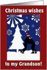 Wrestling Christmas wishes for Grandson, Snowflakes card