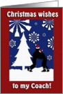 Wrestling Christmas wishes for Coach, Snowflakes card