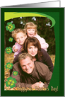 Four Leaf Clover Frame Photo Card, Happy St Patrick’s Day card