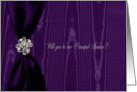 Principal Sponsor, Purple Satin Ribbon Look with Faux Jewel on Moire card