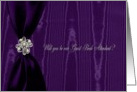 Guest Book Attendant, Purple Ribbon Look with Jewel on Moire card