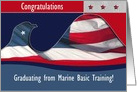 Marine Basic Training Congratulations, Flag Eagle, Custom Text card