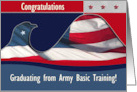 Army Basic Training Congratulations, Flag Eagle, Custom Text card