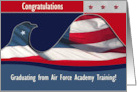 Congratulations Air Force Academy Graduate, Flag Eagle, Custom Text card