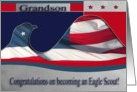 Congratulations Grandson, Eagle Scout, Flag Eagle card