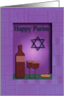 Purim, Star of David, Bread and Wine card