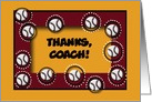 Thanks to T-Ball Coach, Maroon and Gold, Custom Text card