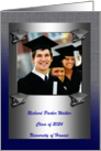 2024 Silver Caps and Diplomas, Graduation Announcement, Blue card