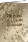 Girl Scout Gold Award Ceremony Invitation, Stars card