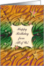 Happy Birthday from All of Us, Colorful Star Design card