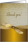 Thank You to Volunteer, Gold Ribbon on Textured Paper card