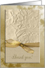 Thank You for the Referral, Gold Ribbon on Embossed Look Leaves card