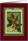 Holly Berry Branch, Happy Holidays card