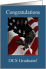 Officer Candidate School Graduation Congratulations, Eagle & Flag card