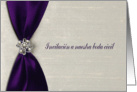 Invitacin a nuestra boda civil, Deep Purple Satin Ribbon with Jewel card