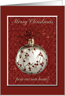 Merry Christmas From our new home. Red Berries and Stars card