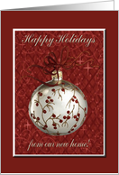 Happy Holidays From our new home. Red Berries and Stars card