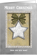 Star on Gold, Merry Christmas from our new home card