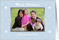 Snowflake Photo card, Merry Christmas From our new home card
