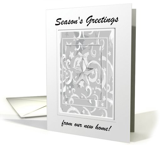 Silver Star Ornament, Season's Greetings, new home, Custom Text card