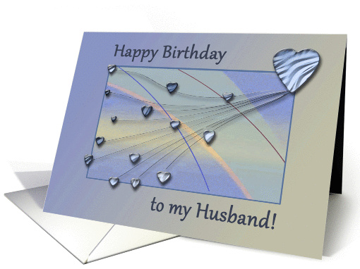 Happy Valentine's Day Birthday for Husband, Hearts in Blue card