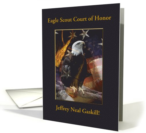 Eagle Scout Court of Honor, Custom Text, Eagle with Tassel, 2 card