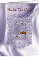 Invitation, Bridal Tea Party, Plum Purple Dress on Form card