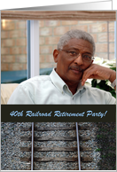 Railroad Retirement Party Invitations 40th, Train Track, Photo Card