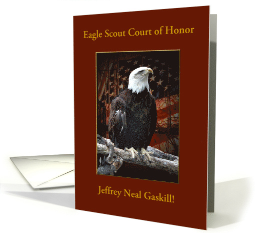 Eagle Scout Court of Honor, Custom Text, Eagle on Log... (1055663)
