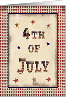 4th of July, Stars on Aged Paper Look card