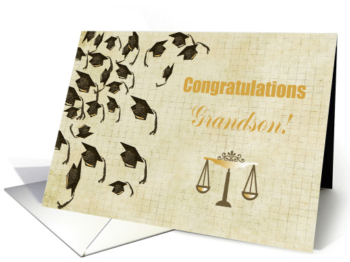 Grandson Law School Graduation Congratulations, Caps &... (1062683)