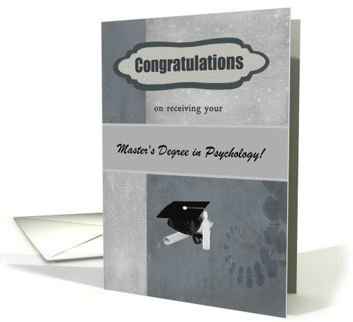 Master's Degree in Psychology Graduation Congratulations, Diploma card