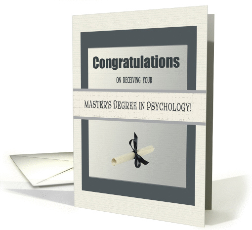 Master's Degree in Psychology Graduation Congratulations, Diploma card