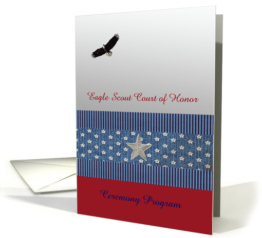 Flying Eagle Scout Court of Honor Ceremony Program, Custom Text card