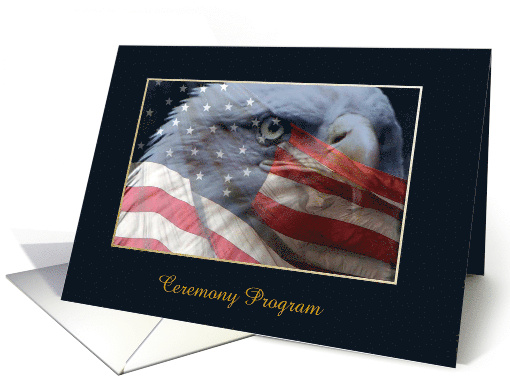 Eagle Close Up Court of Honor Ceremony Program, Custom Text card