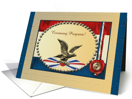 Bronze Eagle In Circle of Stars on Patriotic Vintage... (1152048)