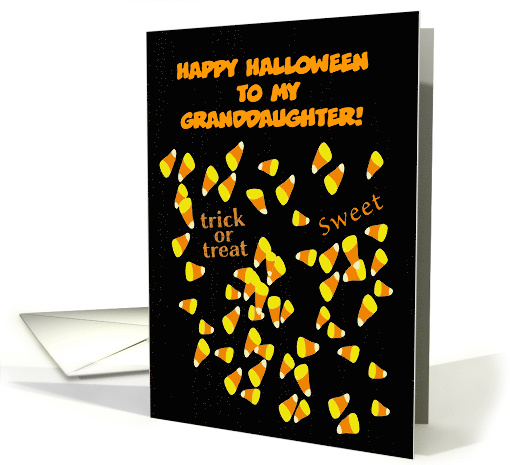 Granddaughter, Candy Corn, Trick or Treat, Sweet, Halloween card